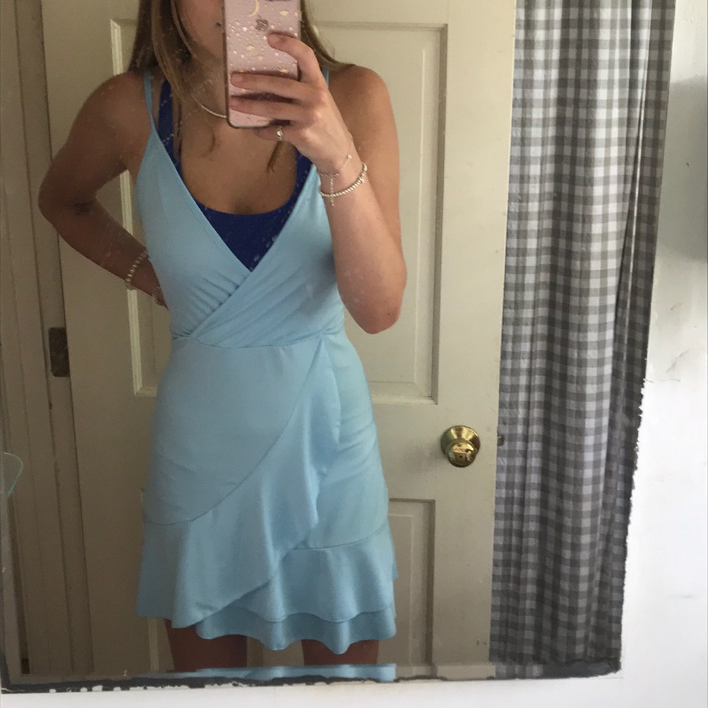 Light blue ruffle dress